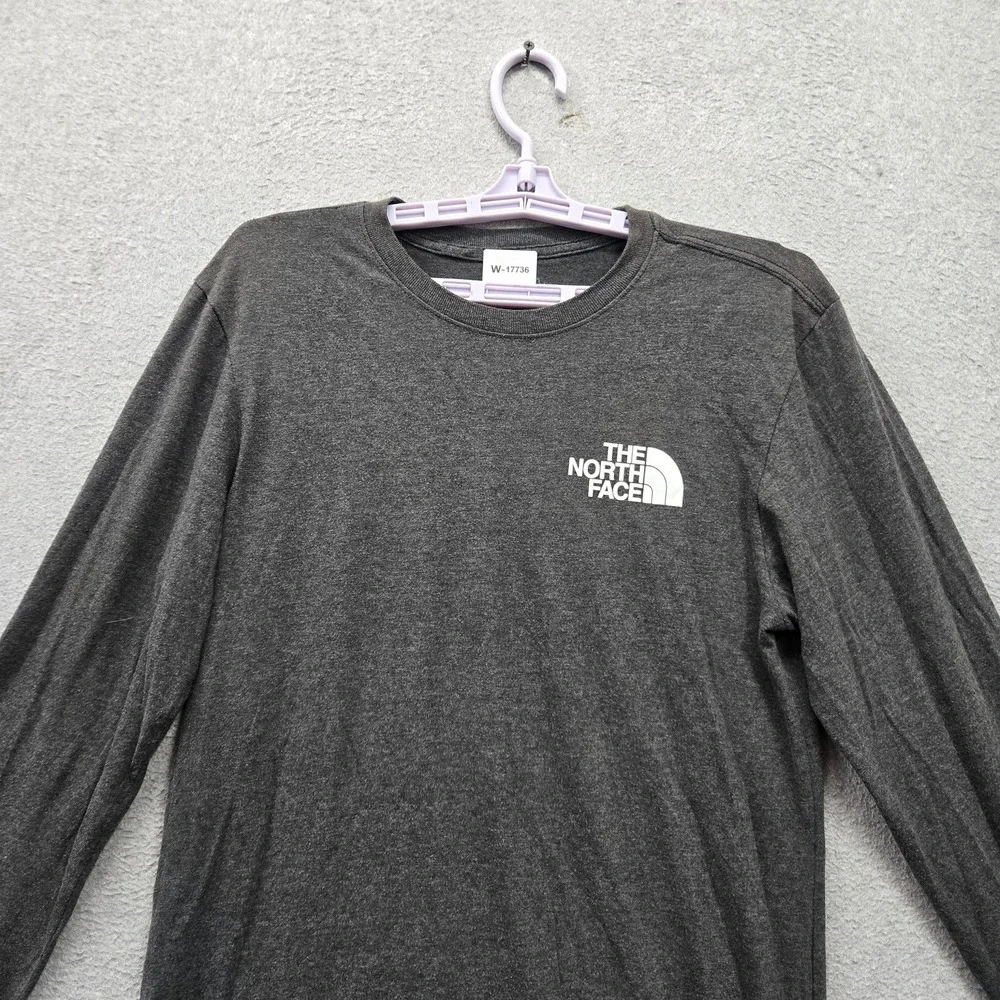 The North Face Men Shirt S Gray NSE Graphic Logo Crew Neck Long Sleeve Tee